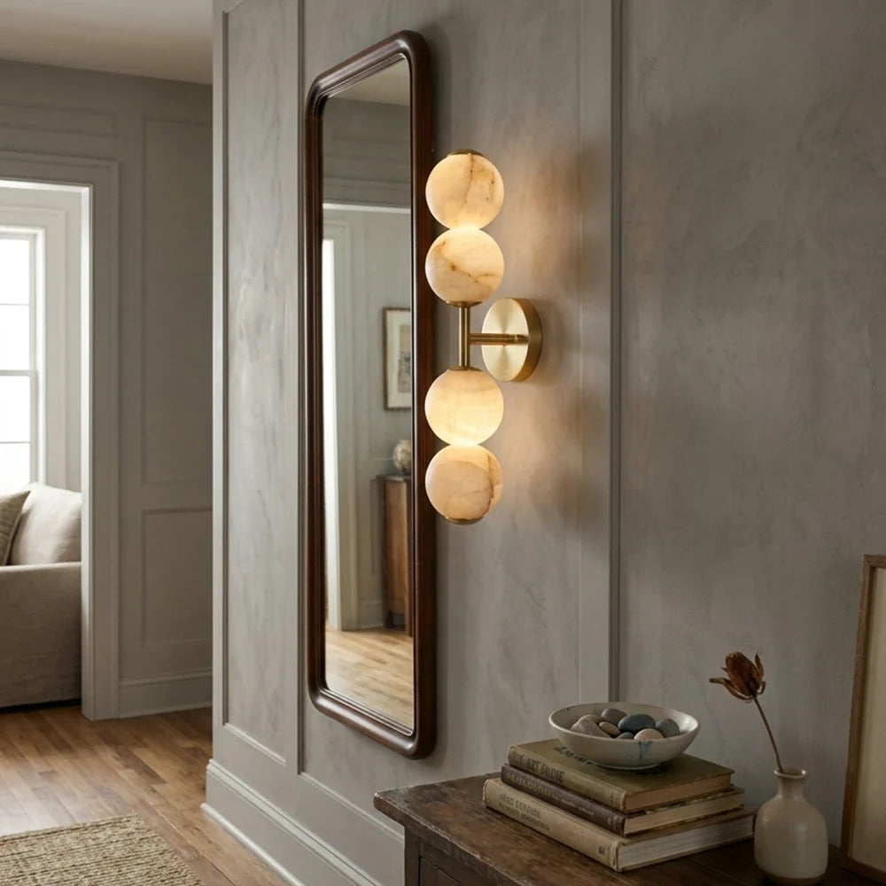 Twin Moon Alabaster Wall Sconce – Alabaster detail 2