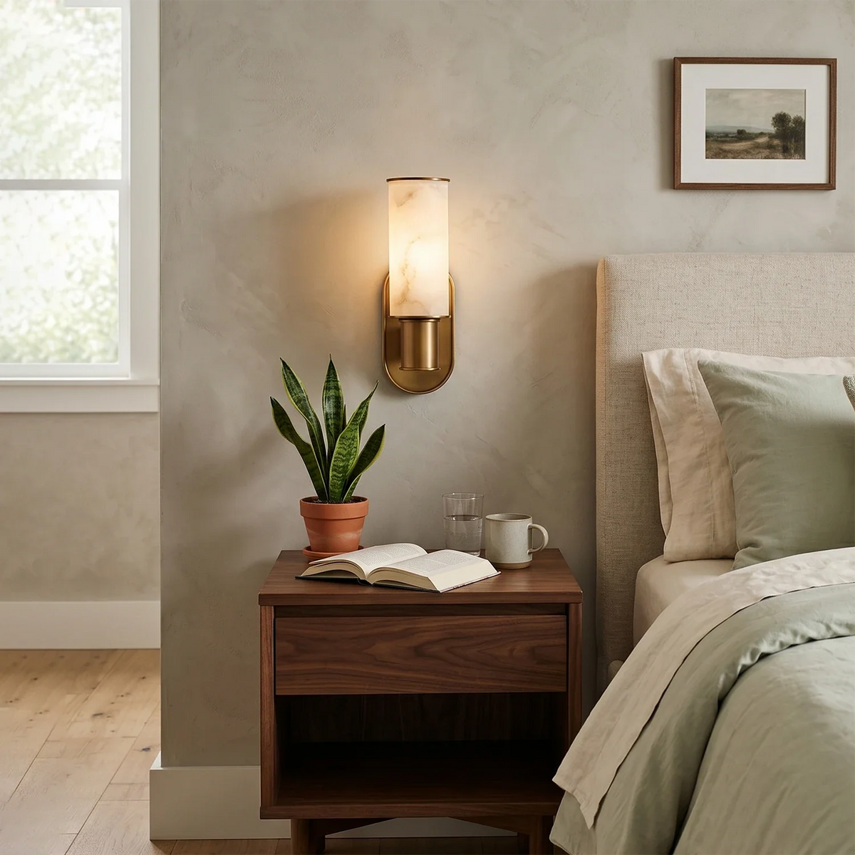 Alabaster Dualis Cylindrical Wall Sconce – Alabaster detail 5