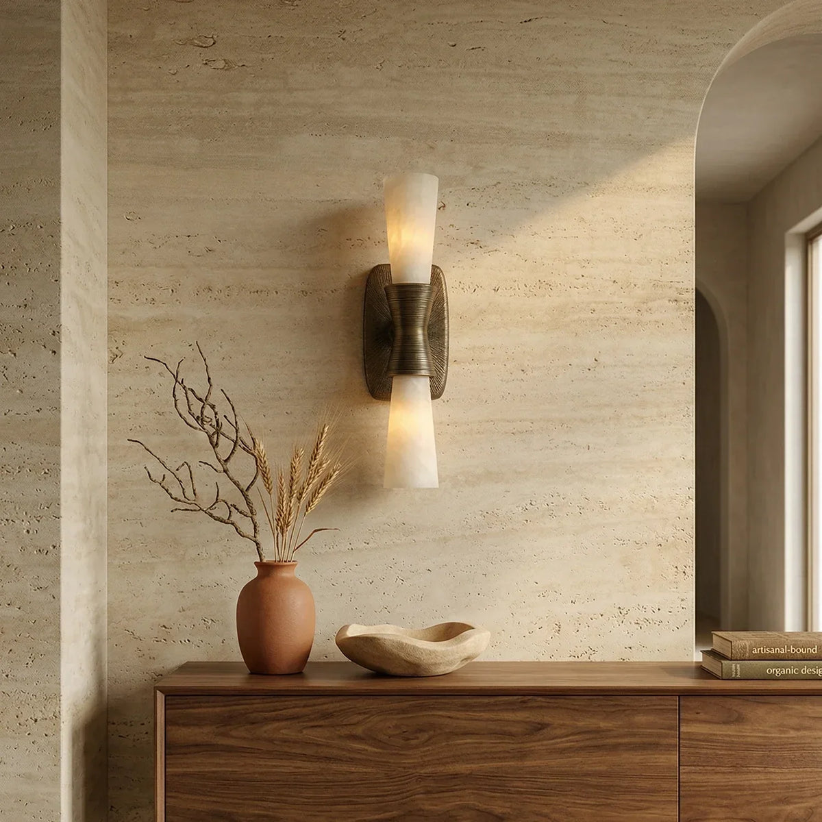 Twist Tapered Alabaster Wall Sconce – Alabaster detail 2