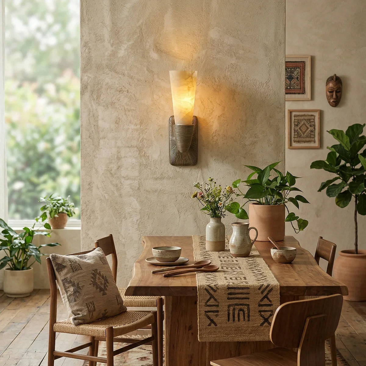 Twist Tapered Alabaster Wall Sconce – Alabaster detail 3