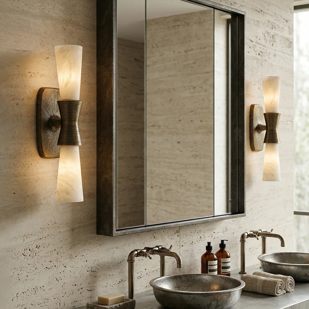 Twist Tapered Alabaster Wall Sconce – Alabaster detail 9