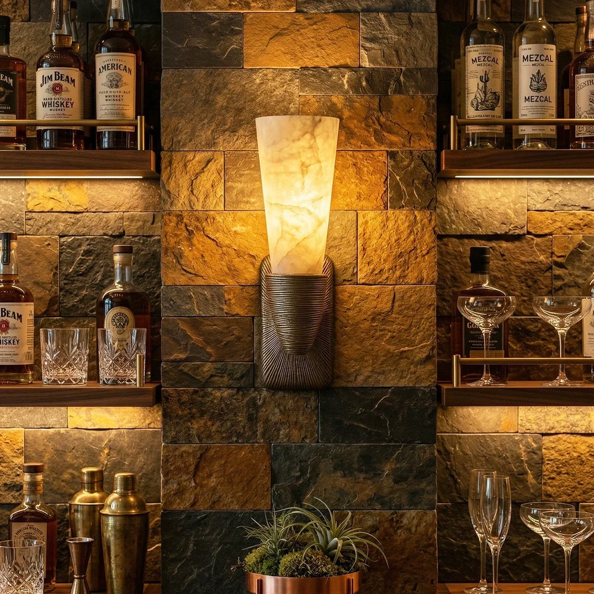 Twist Tapered Alabaster Wall Sconce – Alabaster detail 7