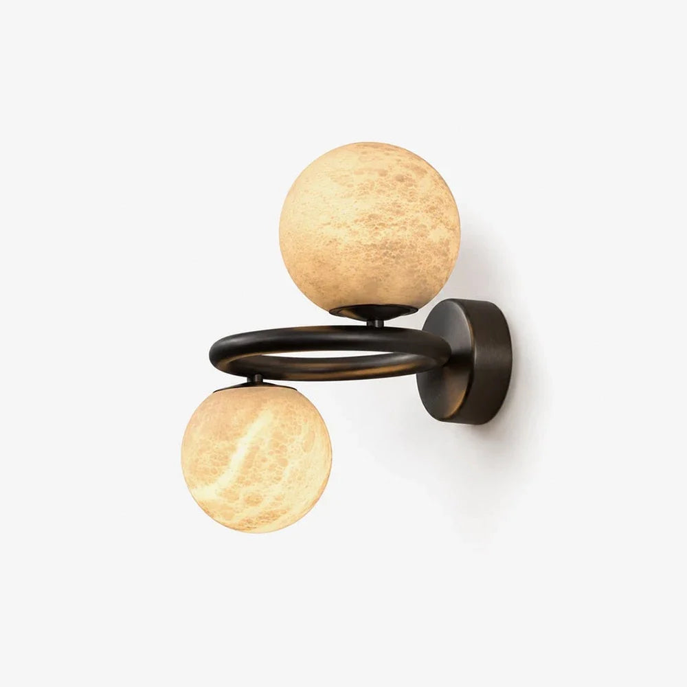 Two Globe Alabaster Spherical Wall Sconce – Alabaster detail 8