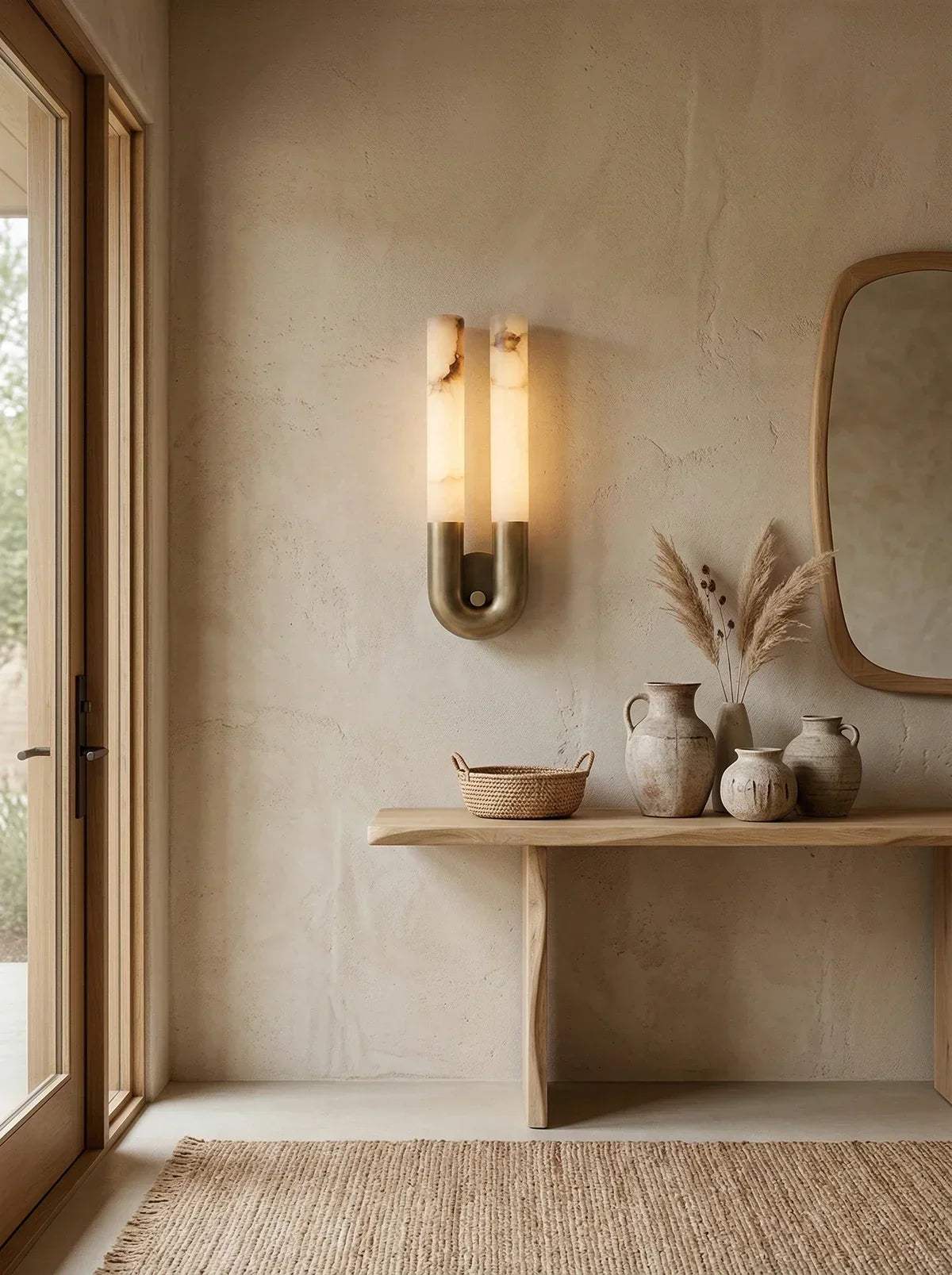 U-Shape Alabaster Arch Wall Sconce – Alabaster detail 9