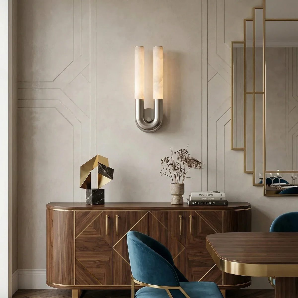 U-Shape Alabaster Arch Wall Sconce – Alabaster detail 4