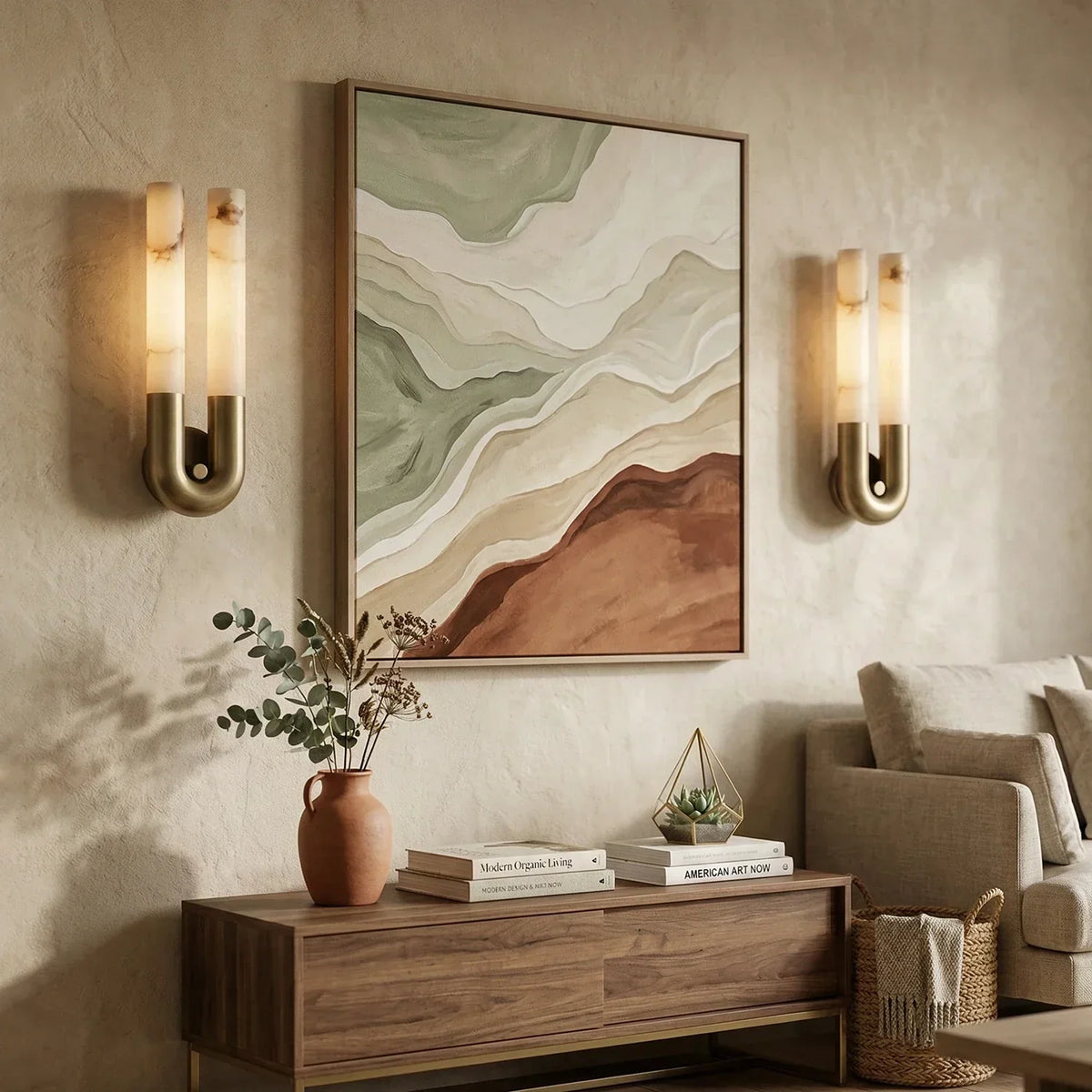 U-Shape Alabaster Arch Wall Sconce – Alabaster detail 7