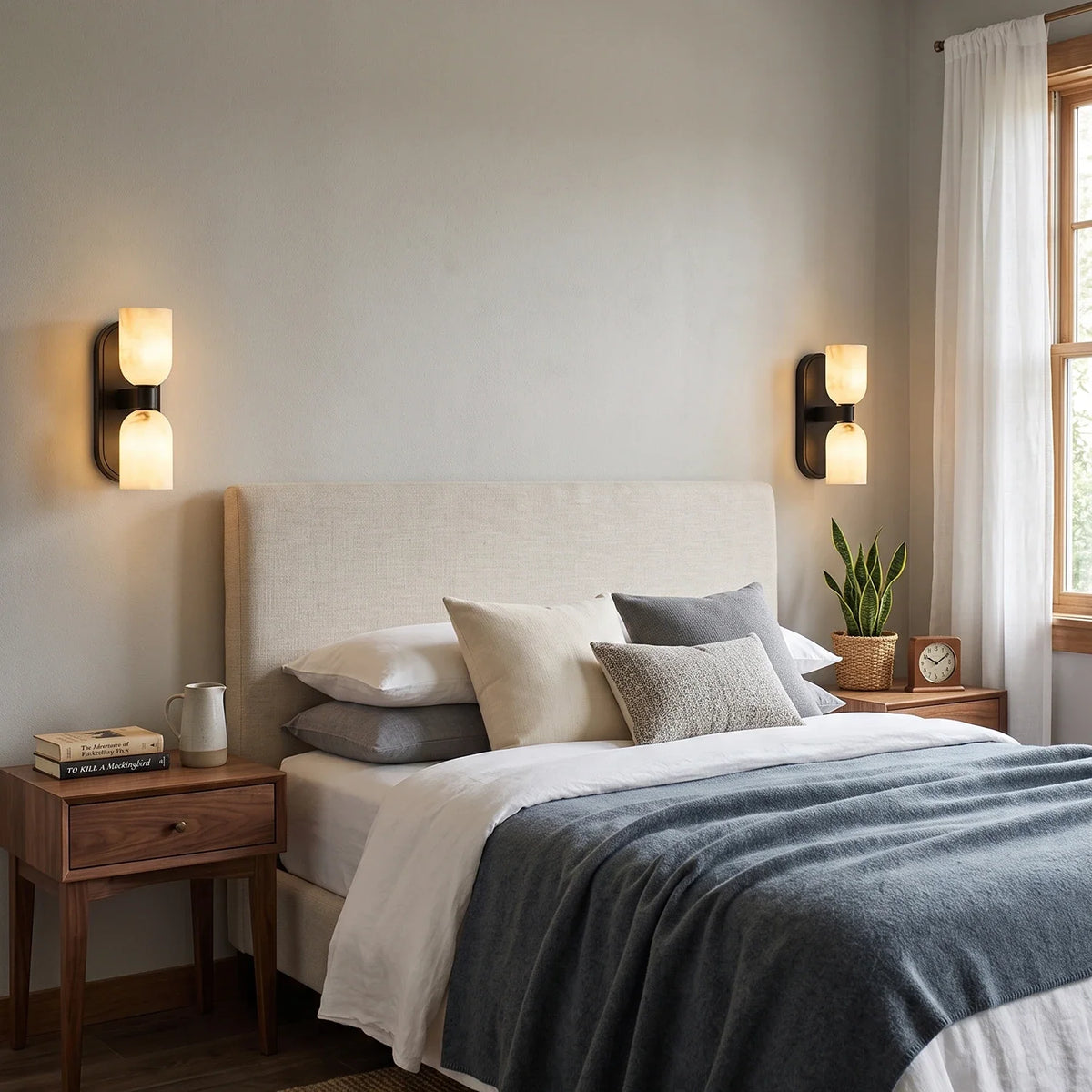 Up-Down Alabaster Duo Wall Sconce – Alabaster detail 7