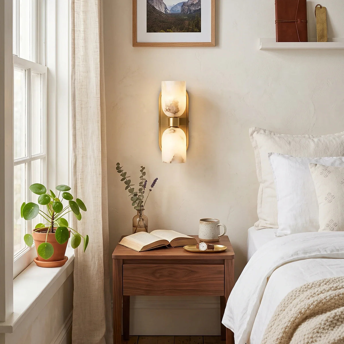 Up-Down Alabaster Duo Wall Sconce – Alabaster detail 5