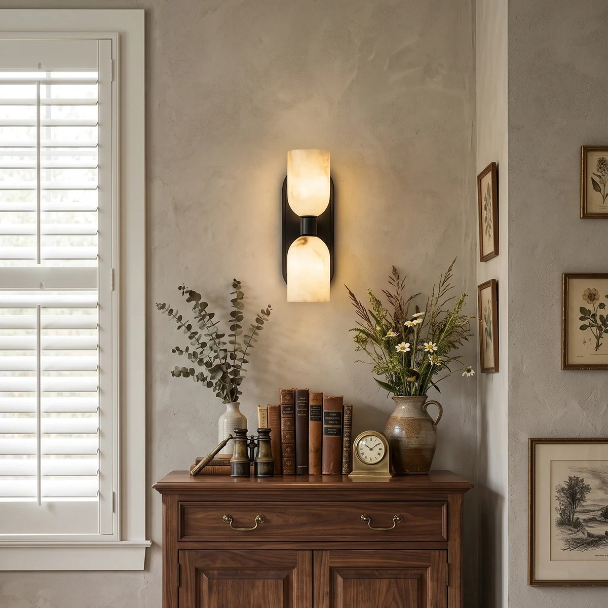 Up-Down Alabaster Duo Wall Sconce – Alabaster detail 4