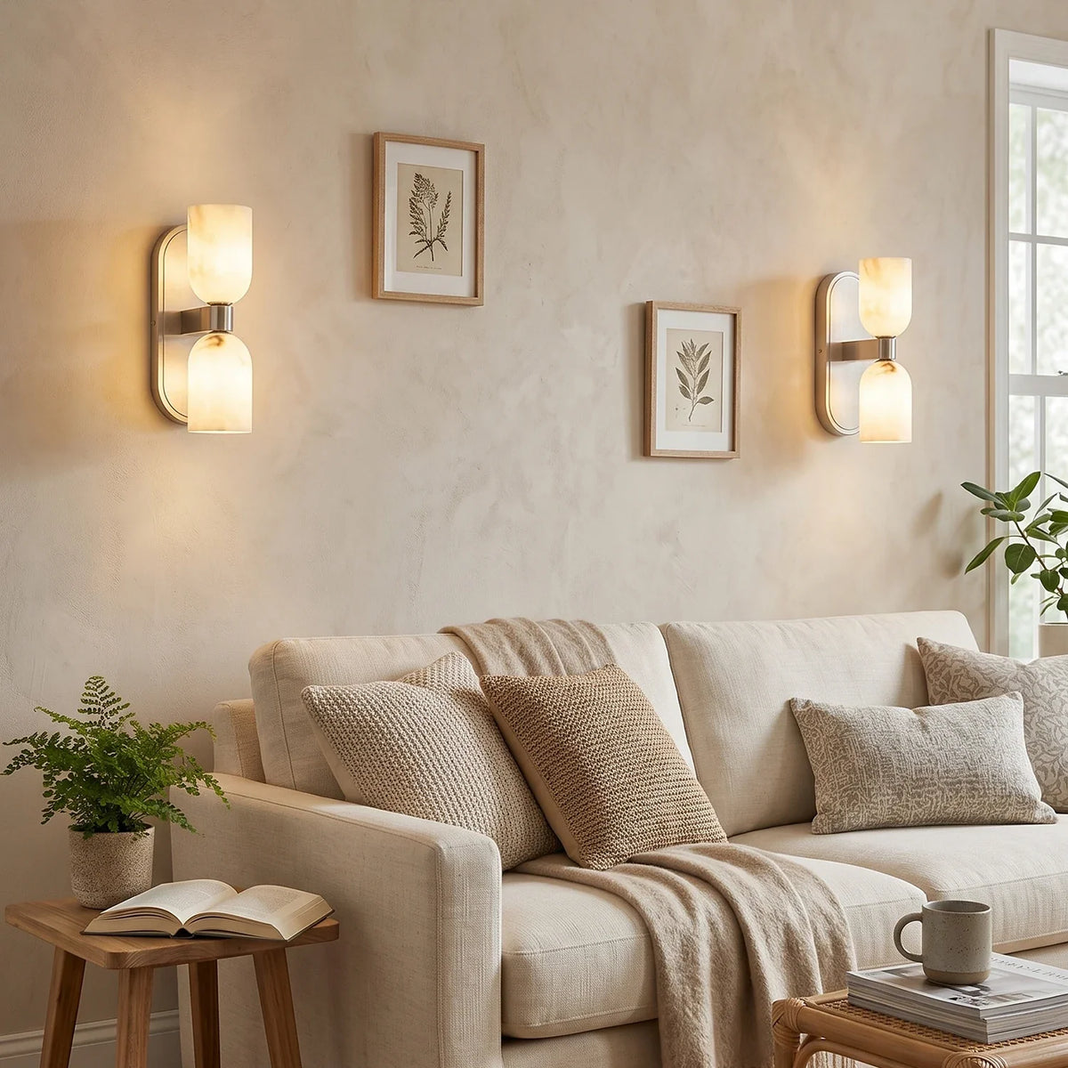 Up-Down Alabaster Duo Wall Sconce – Alabaster detail 8