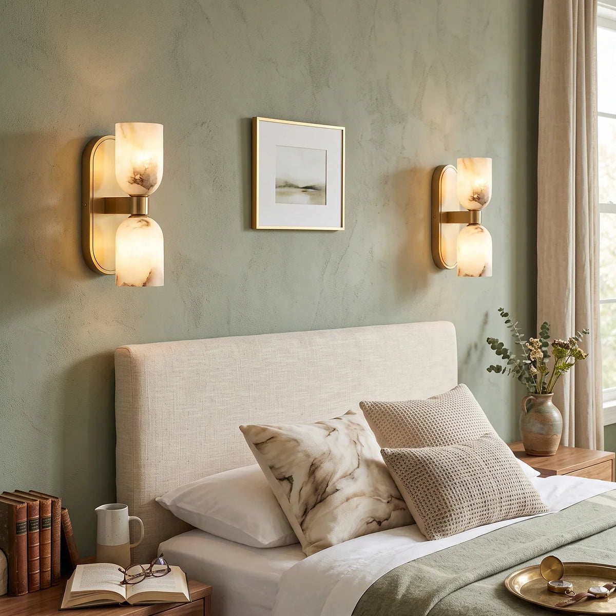 Up-Down Alabaster Duo Wall Sconce – Alabaster detail 6
