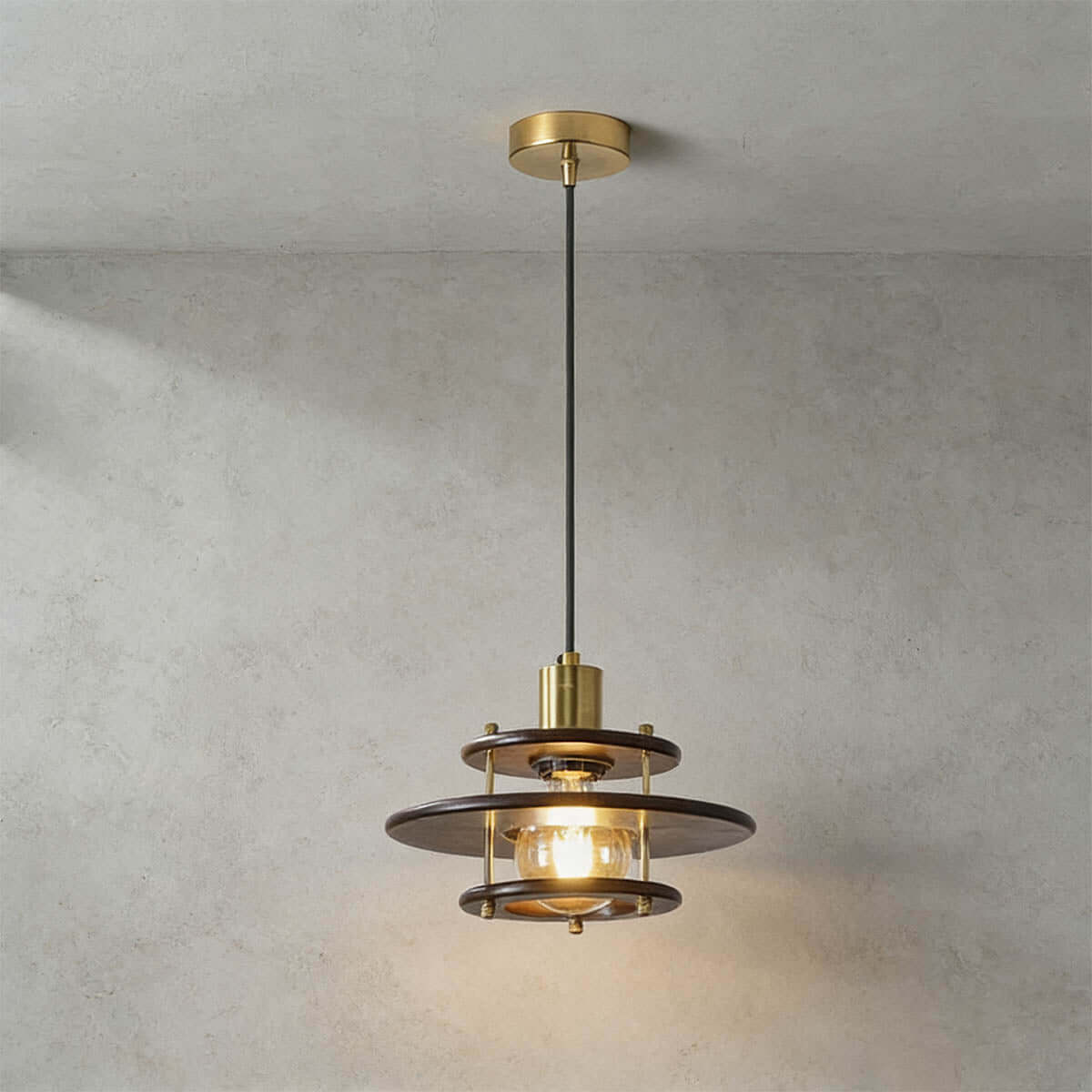 Tiered Walnut Wood Pendant Light – Walnut detail 9