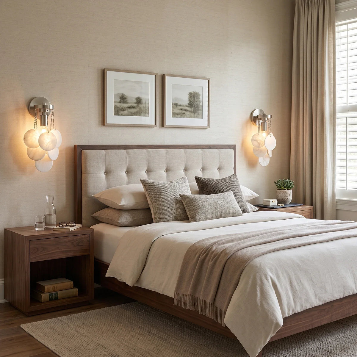 Veloria Cascading Alabaster Disc Wall Sconce – Alabaster detail 7