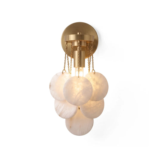 Veloria Cascading Alabaster Disc Wall Sconce