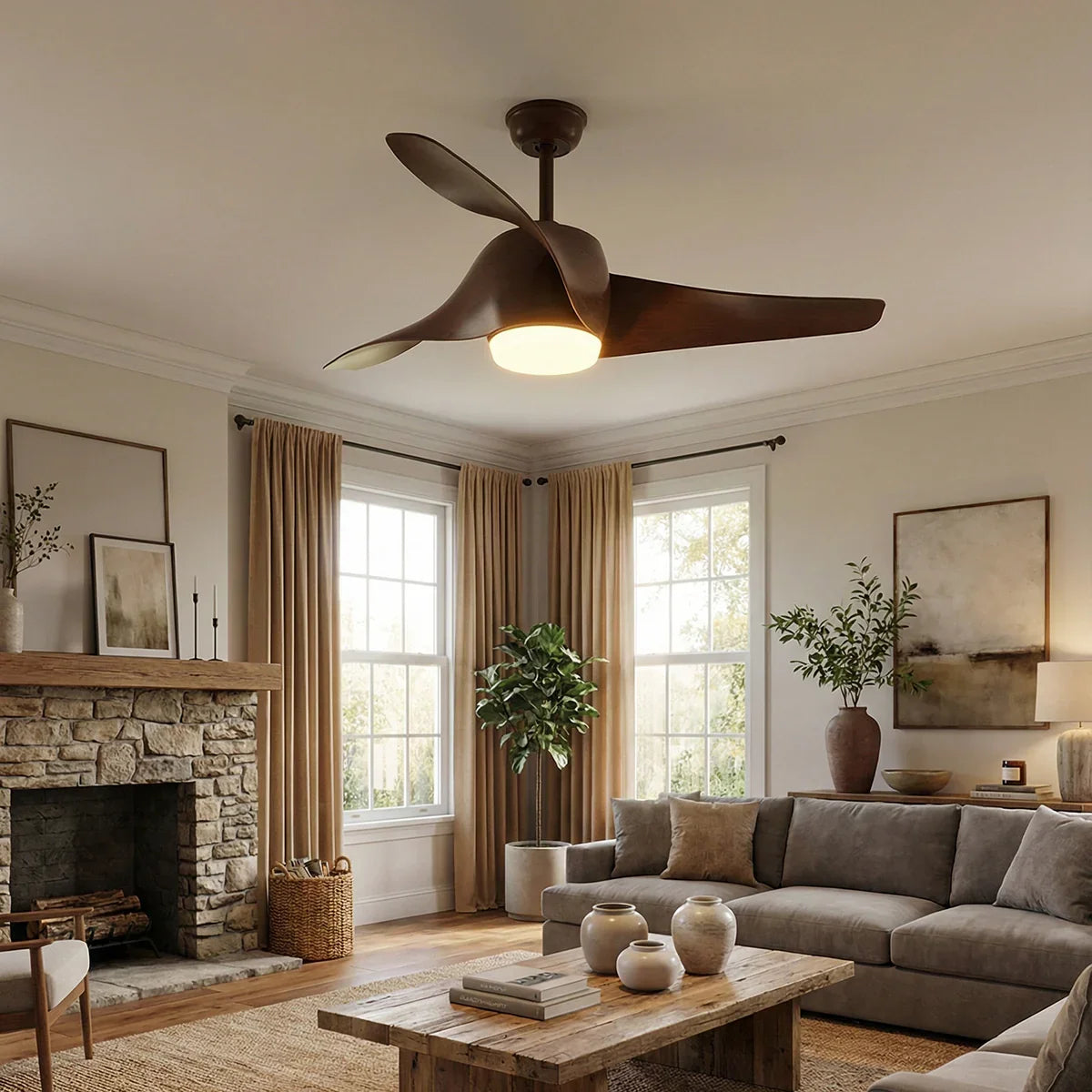 Verdantia Aero Three Blade Copper Ceiling Fan Light – Copper detail 8