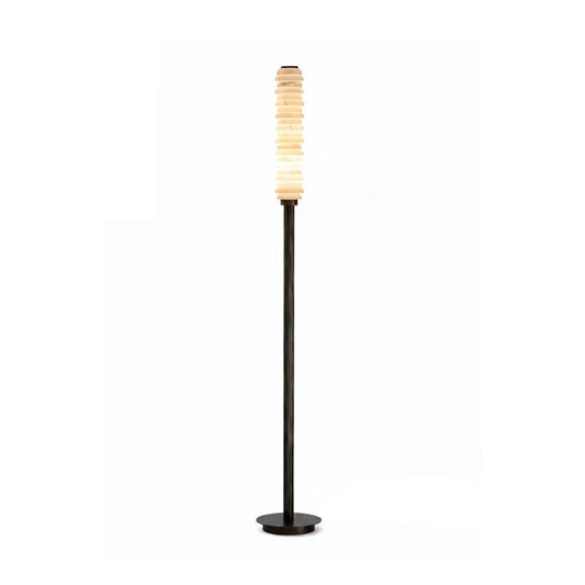 Verena Stacked Alabaster Column Floor Lamp