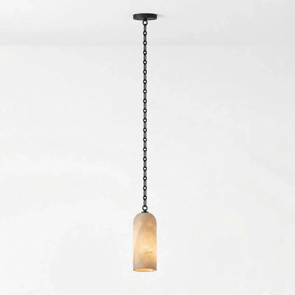 Verian Alabaster Capsule Chain Chandelier – Alabaster detail 14