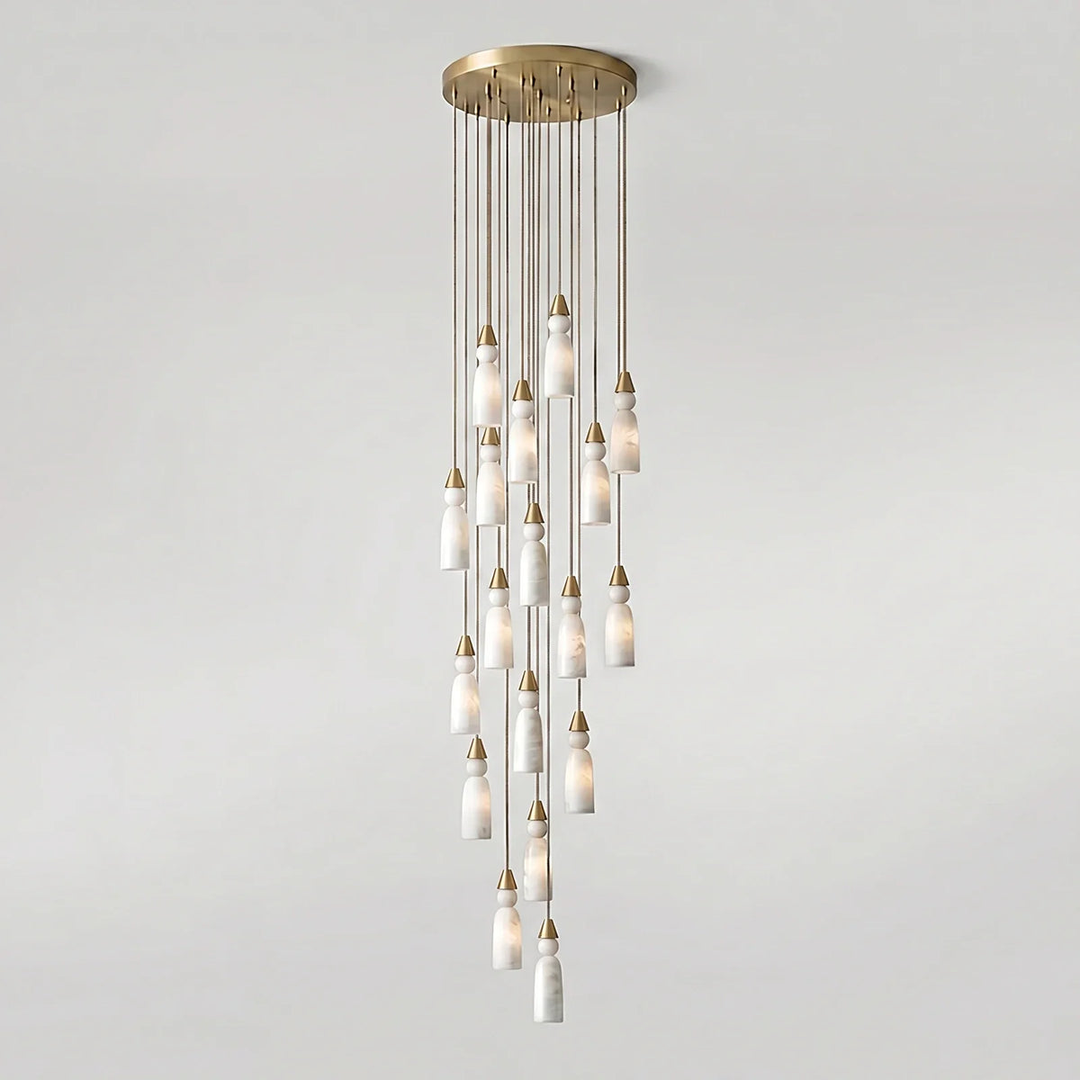 Verity Alabaster Dome Spiral Chandelier – Alabaster detail 18