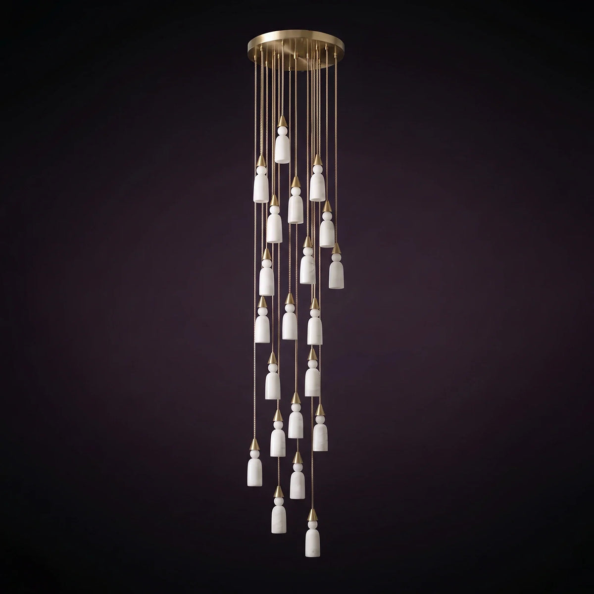 Verity Alabaster Dome Spiral Chandelier – Alabaster detail 19