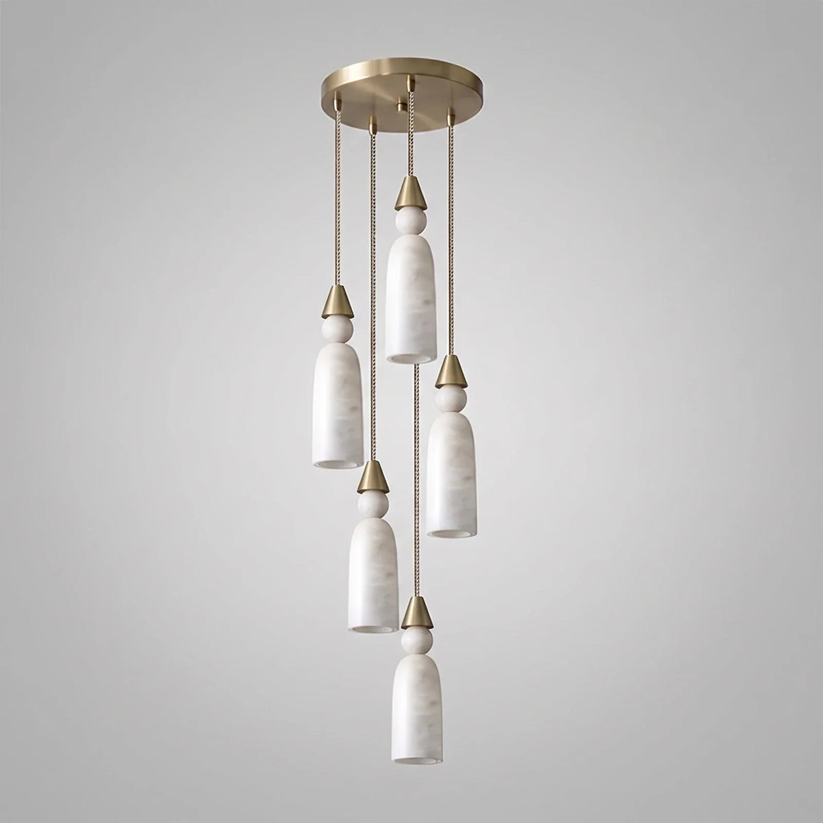 Verity Alabaster Dome Spiral Chandelier – Alabaster detail 13
