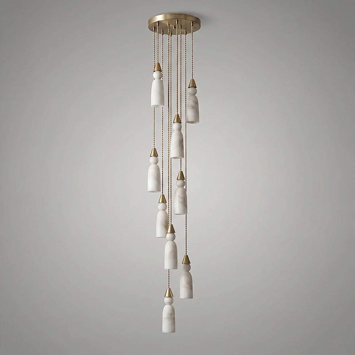 Verity Alabaster Dome Spiral Chandelier – Alabaster detail 15