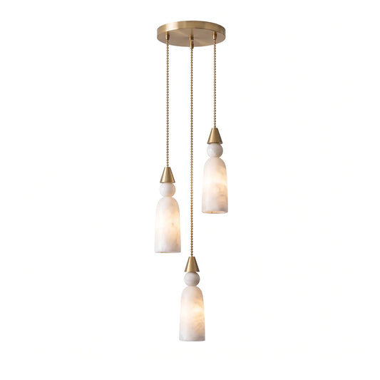 Verity Alabaster Dome Spiral Chandelier