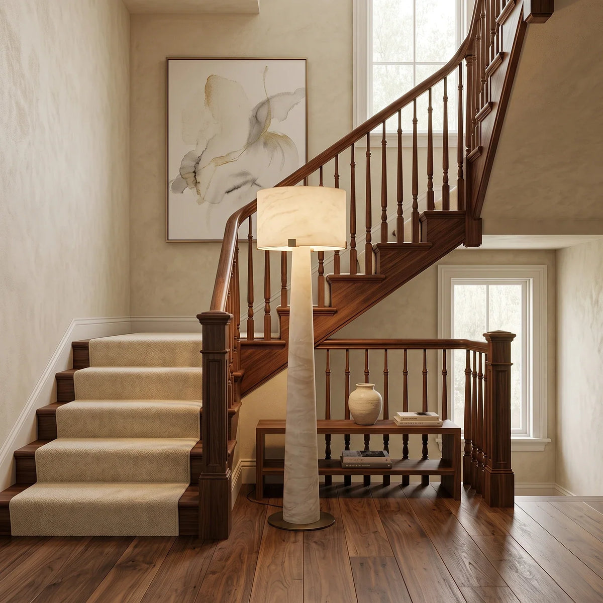 Verity Tapered Column Alabaster Floor Lamp – Alabaster detail 7