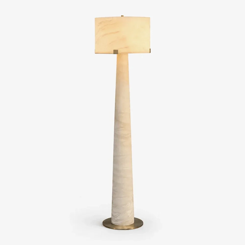 Verity Tapered Column Alabaster Floor Lamp – Alabaster detail 9