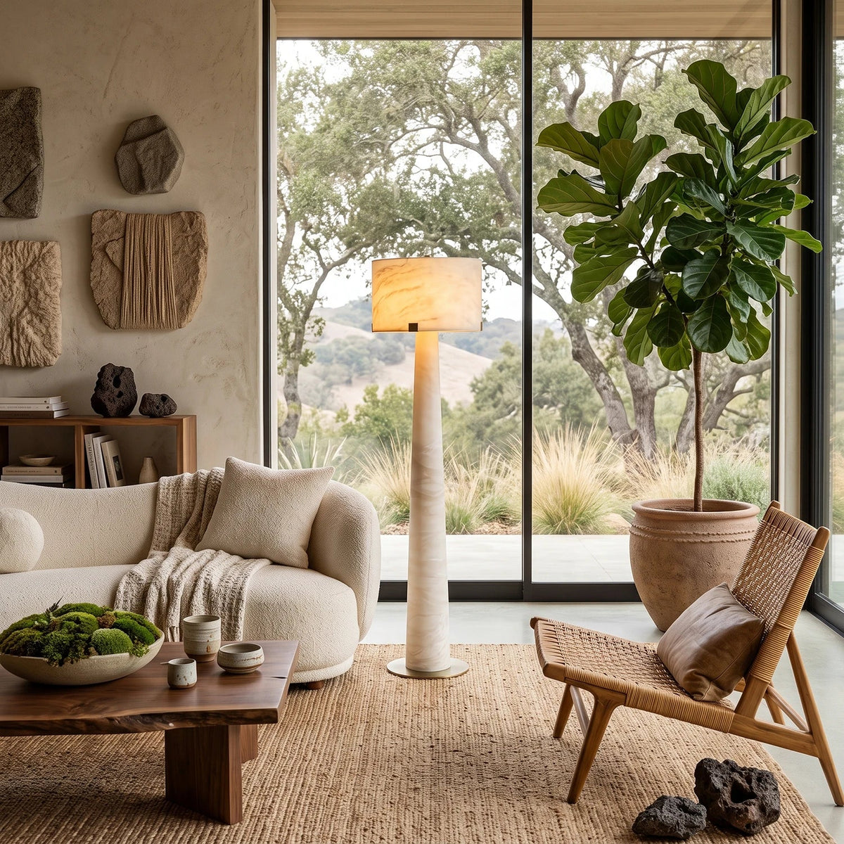 Verity Tapered Column Alabaster Floor Lamp – Alabaster detail 3
