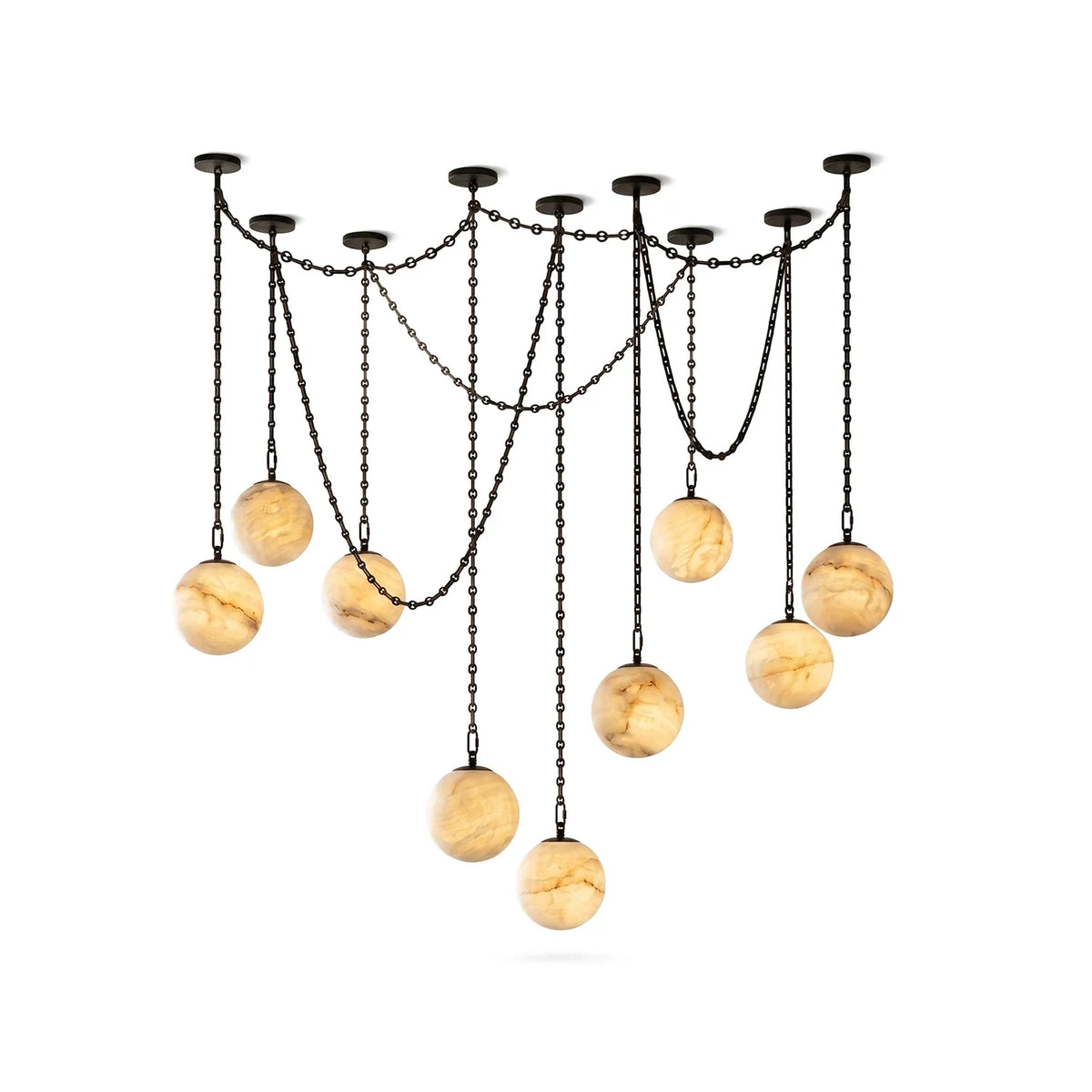 Alabaster Spherical Chain Chandelier – Alabaster detail 48