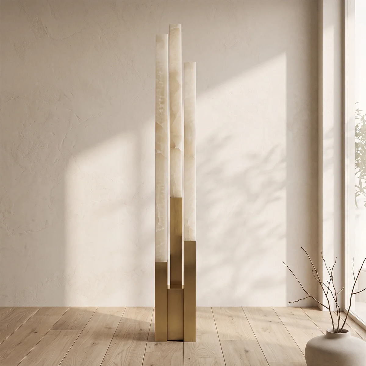 Vertical Alabaster Geometric Floor Lamp – Alabaster detail 19