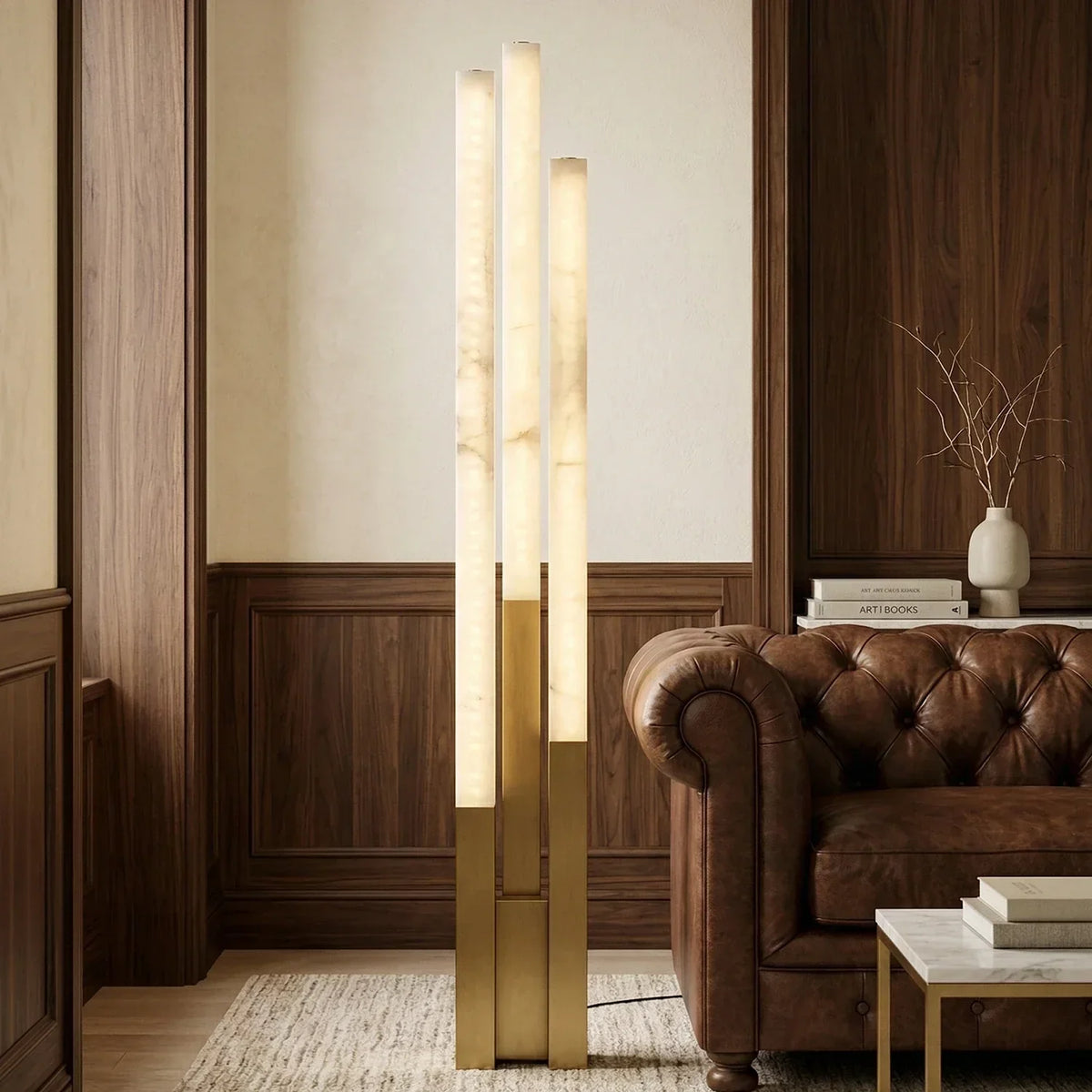 Vertical Alabaster Geometric Floor Lamp – Alabaster detail 6