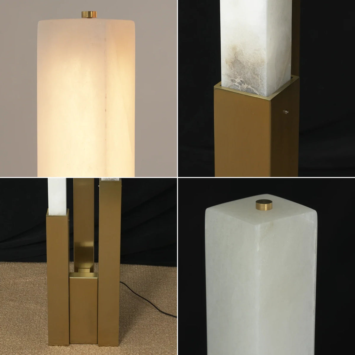 Vertical Alabaster Geometric Floor Lamp – Alabaster detail 12