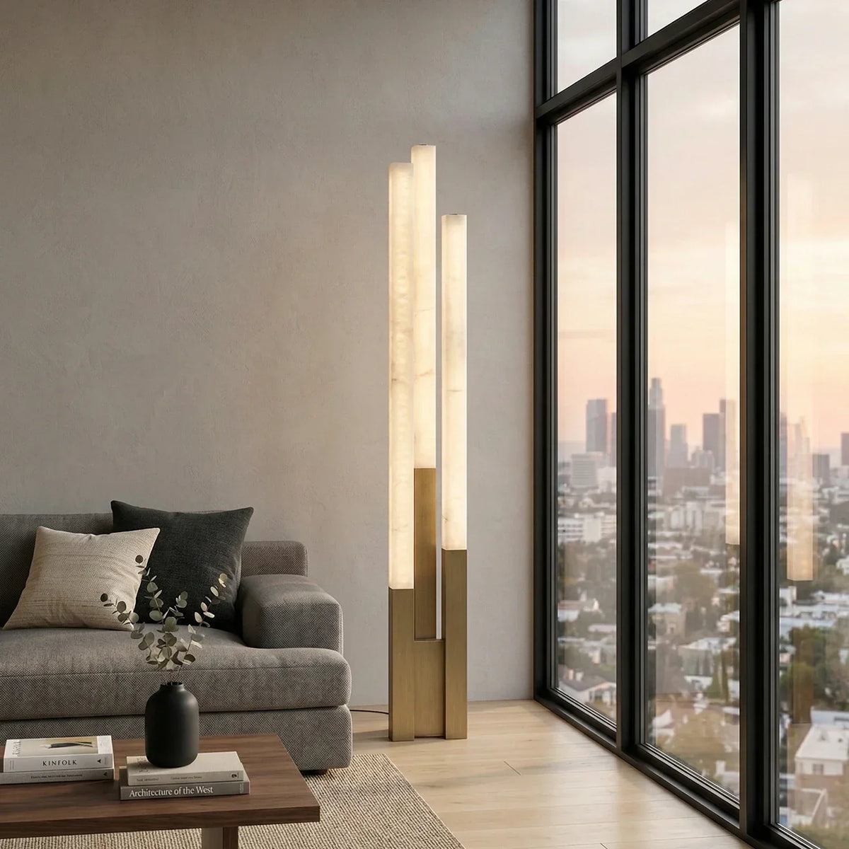 Vertical Alabaster Geometric Floor Lamp – Alabaster detail 9