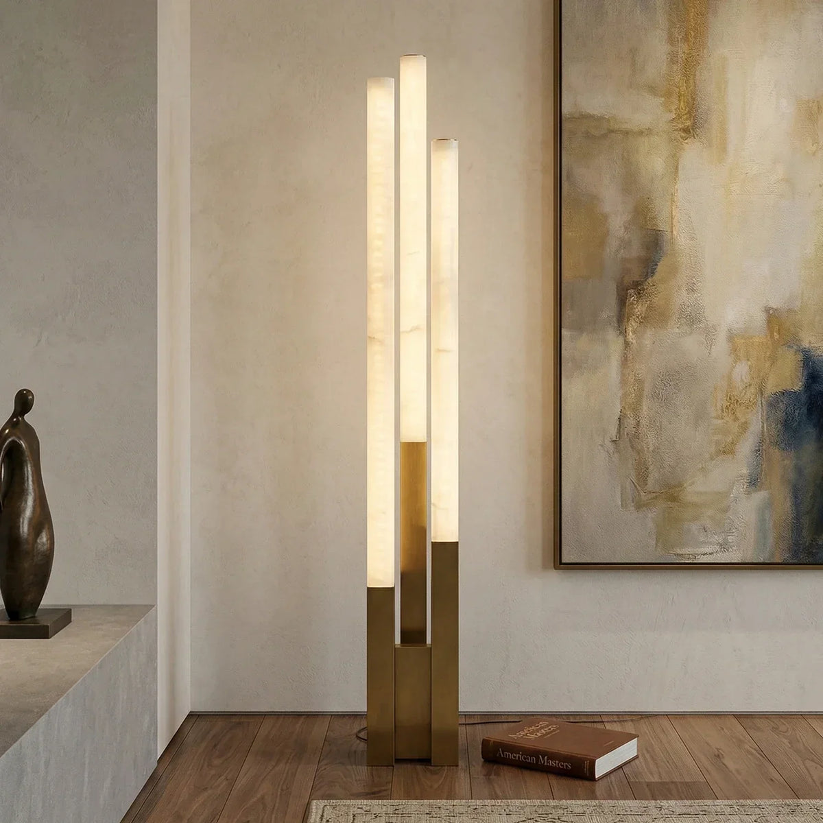 Vertical Alabaster Geometric Floor Lamp – Alabaster detail 4