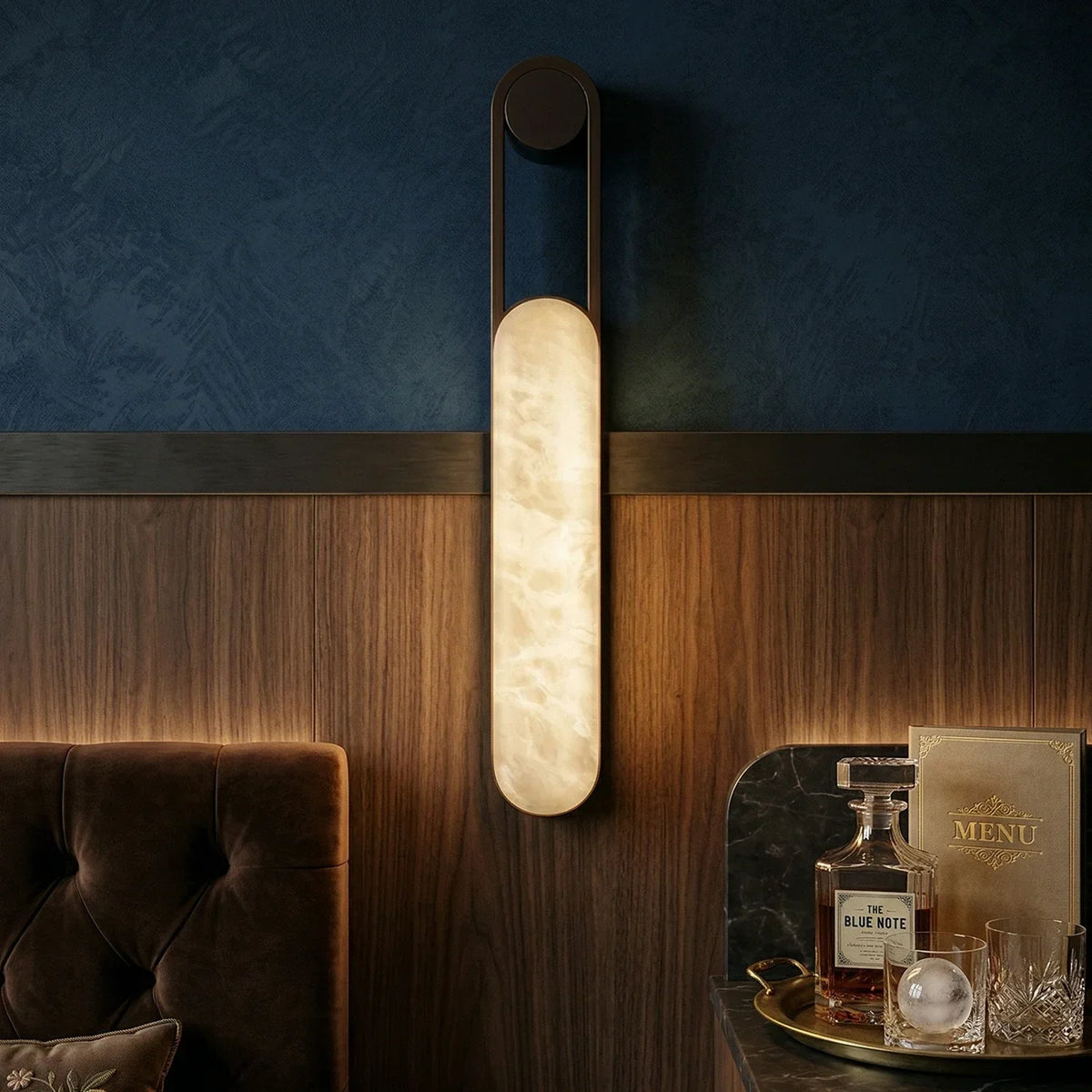 Vertical Ring Handle Alabaster Wall Lamp – Alabaster detail 6