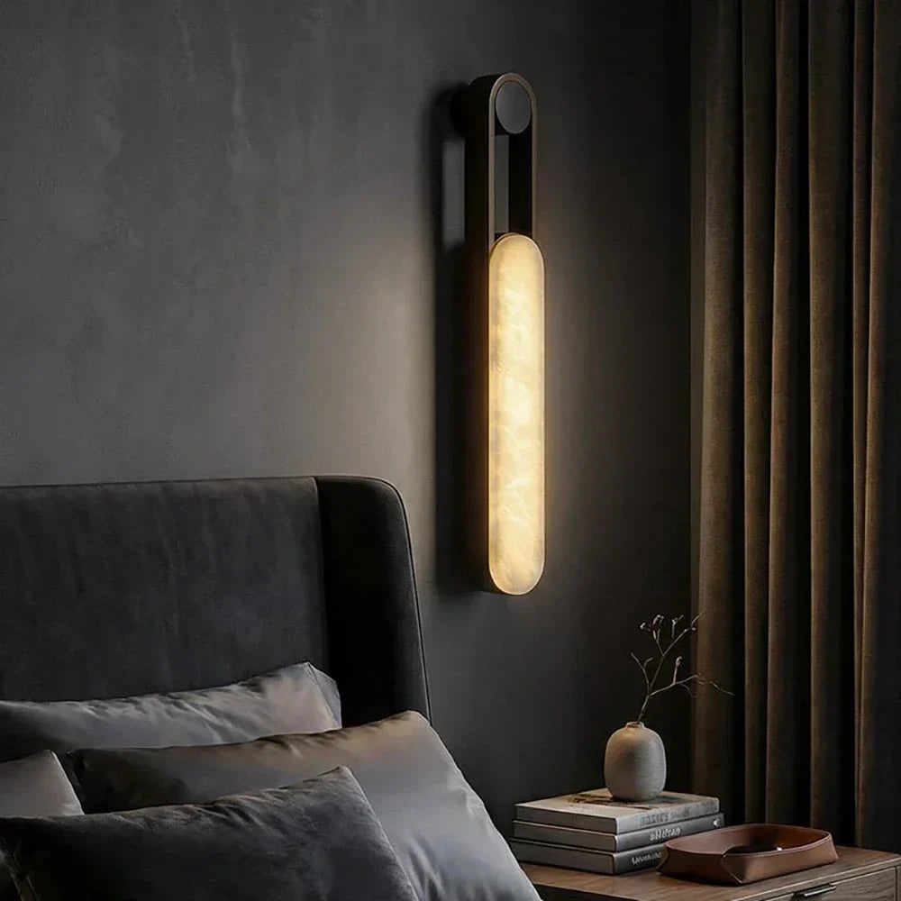 Vertical Ring Handle Alabaster Wall Lamp – Alabaster detail 7