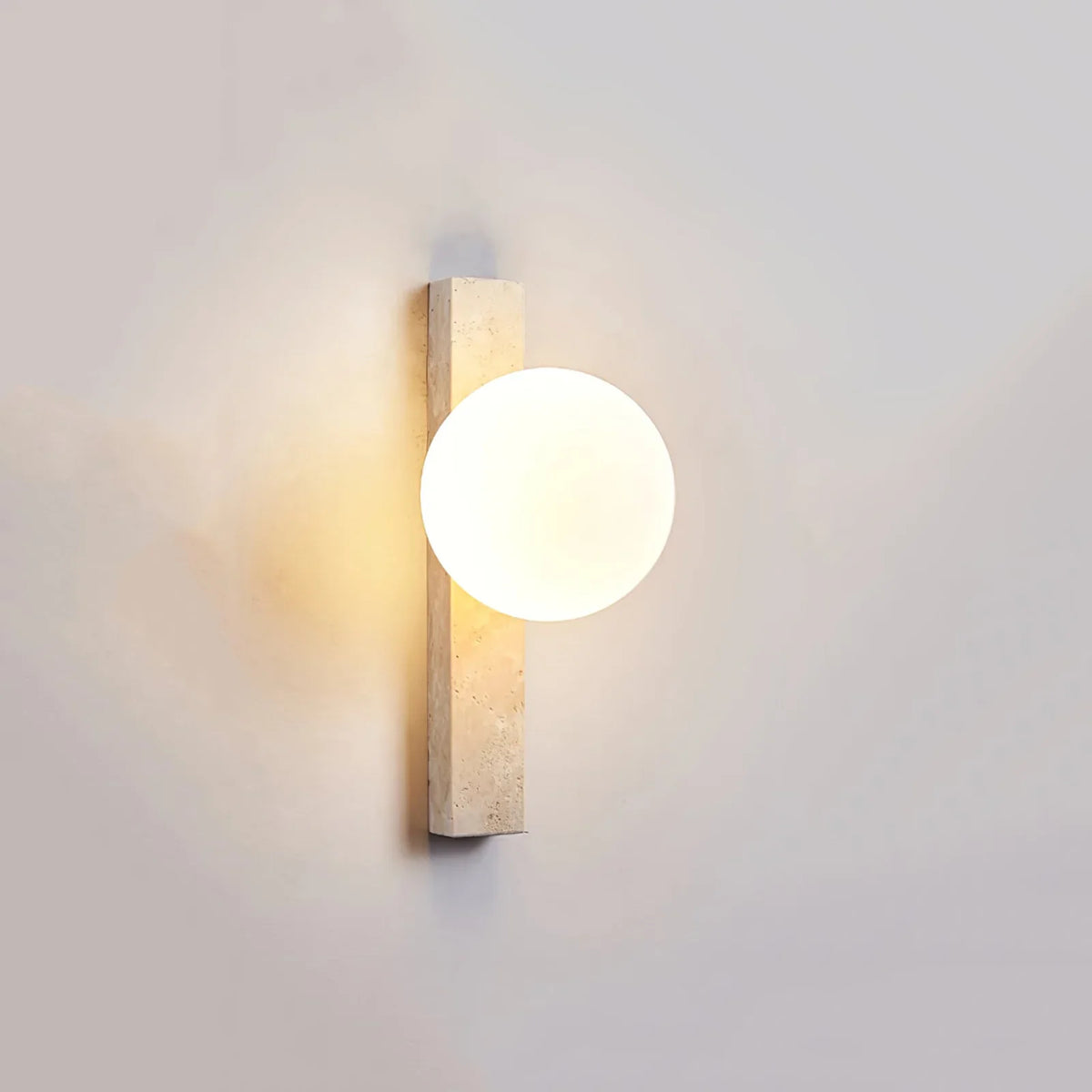 Vertical Travertine Ball Wall Sconce – Travertine detail 12