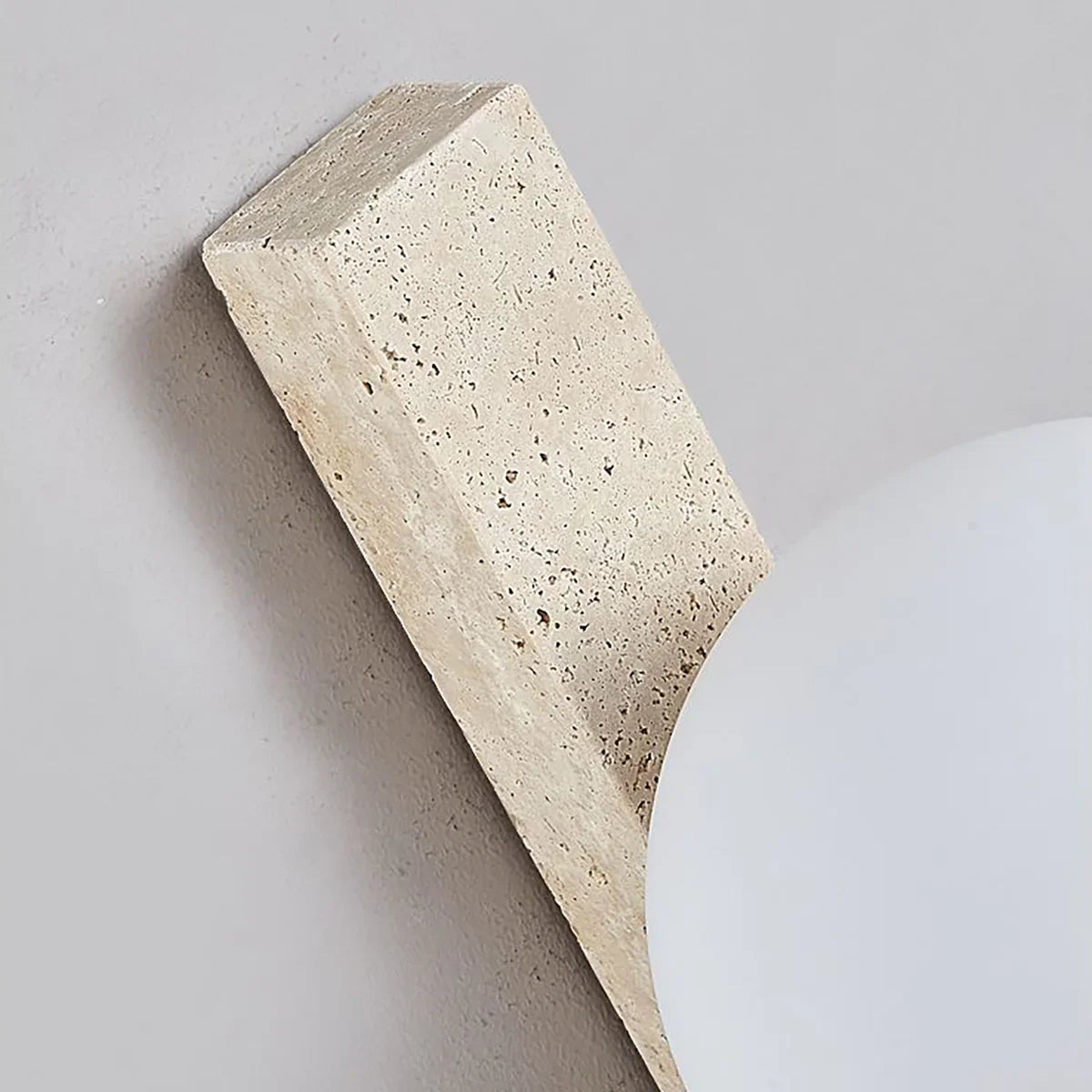 Vertical Travertine Ball Wall Sconce – Travertine detail 11