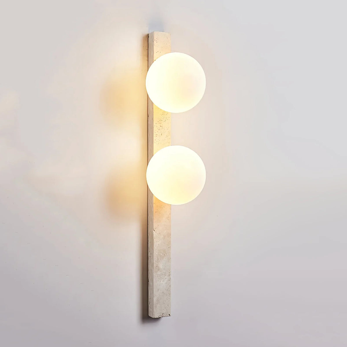Vertical Travertine Ball Wall Sconce – Travertine detail 14