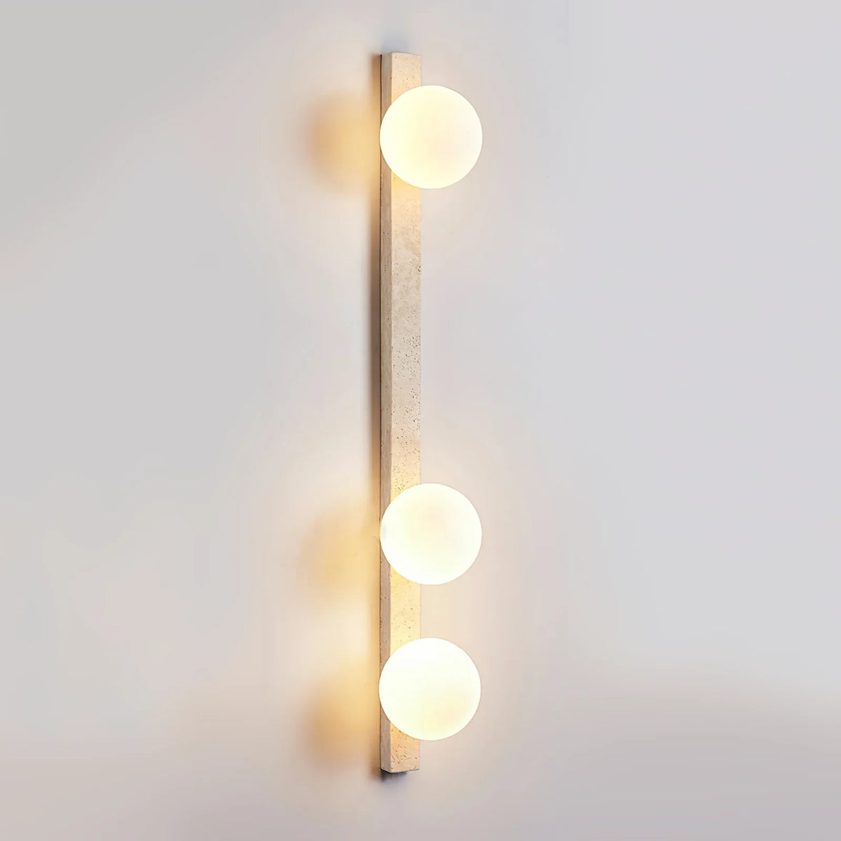 Vertical Travertine Ball Wall Sconce – Travertine detail 16