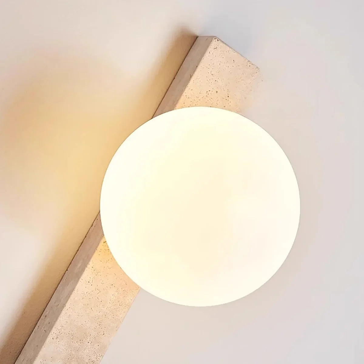 Vertical Travertine Ball Wall Sconce – Travertine detail 10