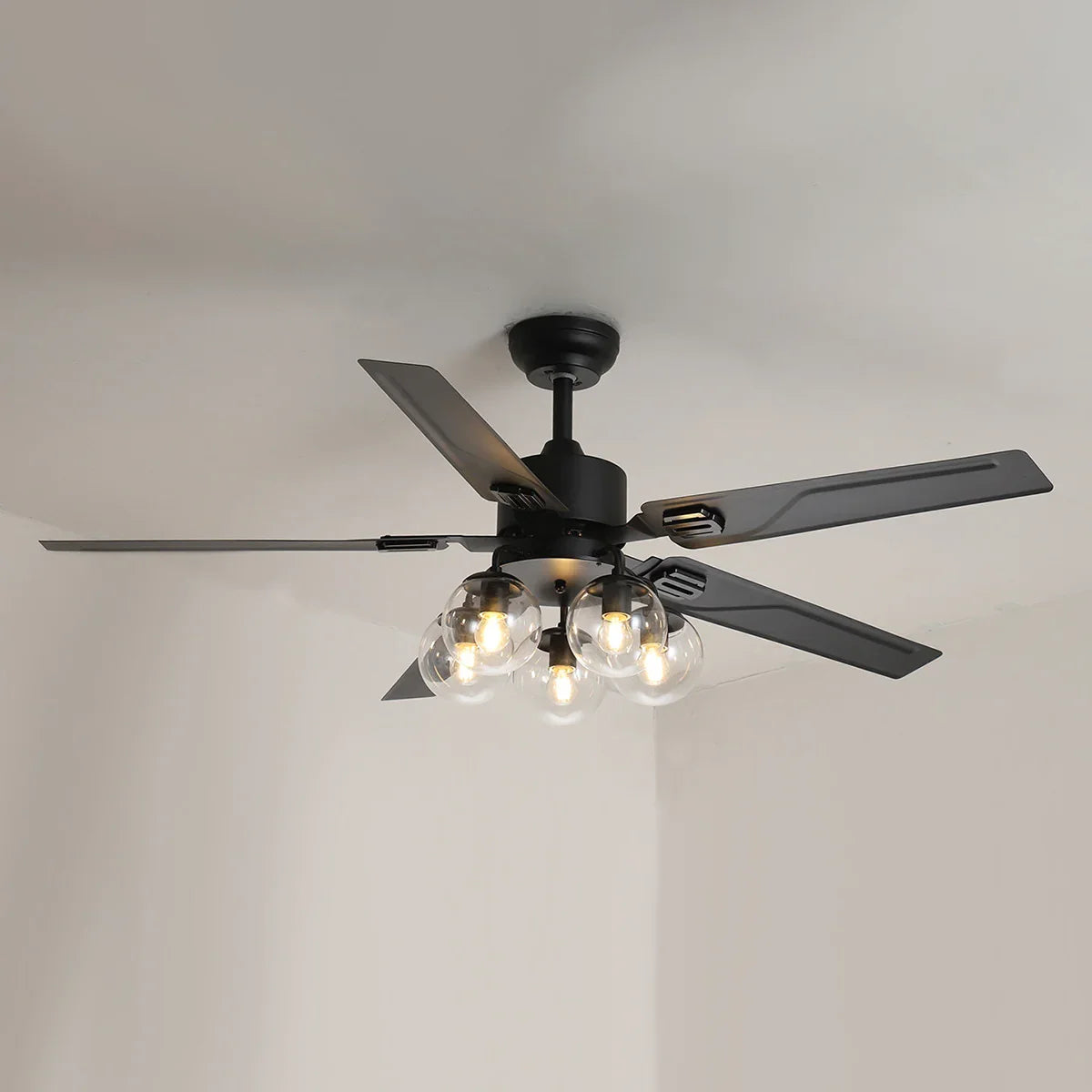 Vintage Industrial Style Glass Ceiling Fan Light – Glass detail 12