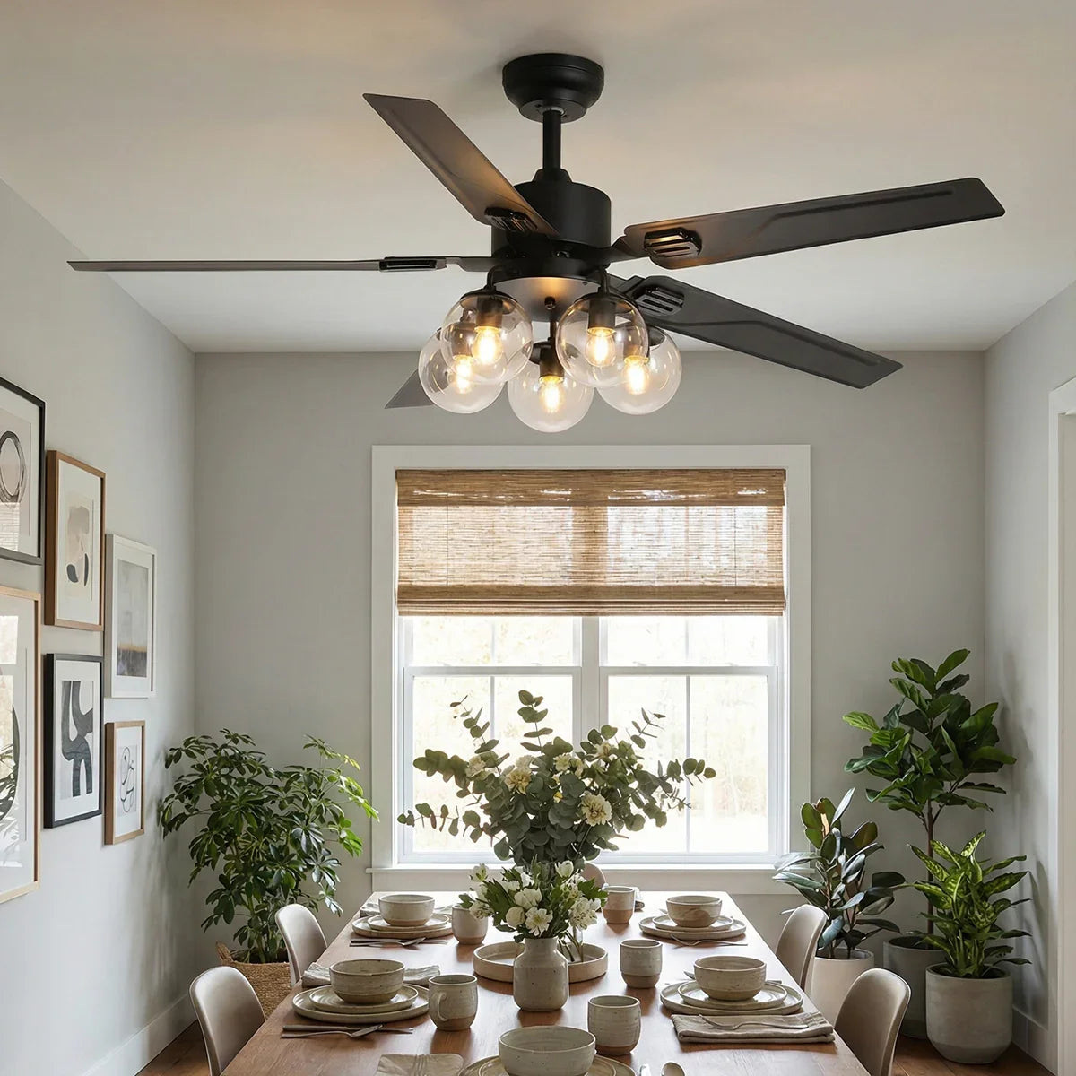 Vintage Industrial Style Glass Ceiling Fan Light – Glass detail 9
