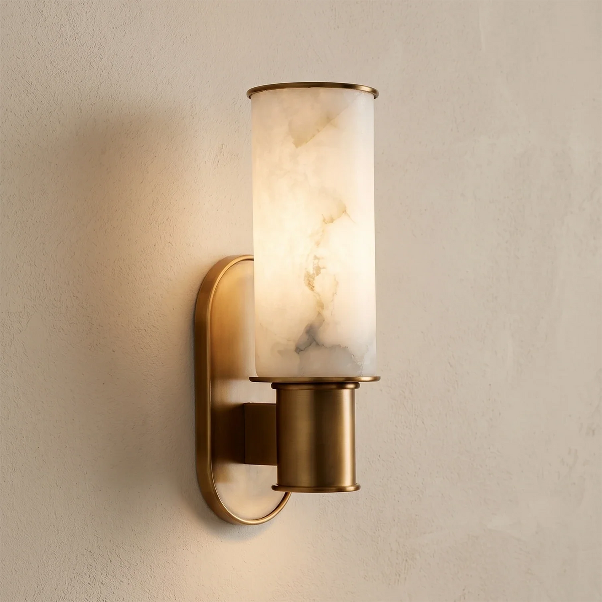Alabaster Dualis Cylindrical Wall Sconce – Alabaster detail 10