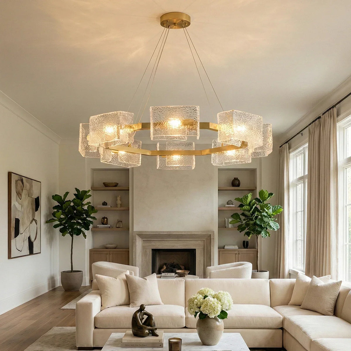 Water Ripple Glass Chandelier – Glass detail 2