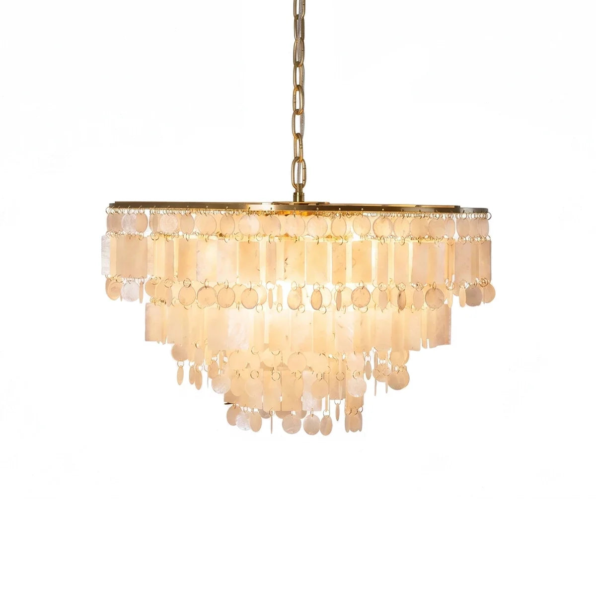 Waterfall Natural Shell Iron Chandelier