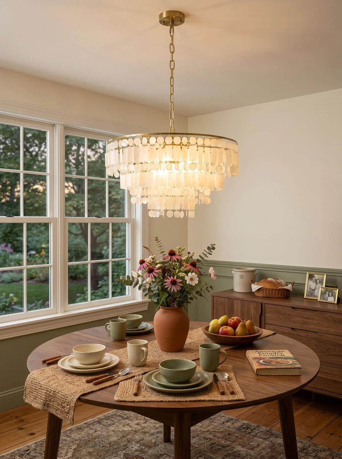 Waterfall Natural Shell Iron Chandelier – Iron detail 7