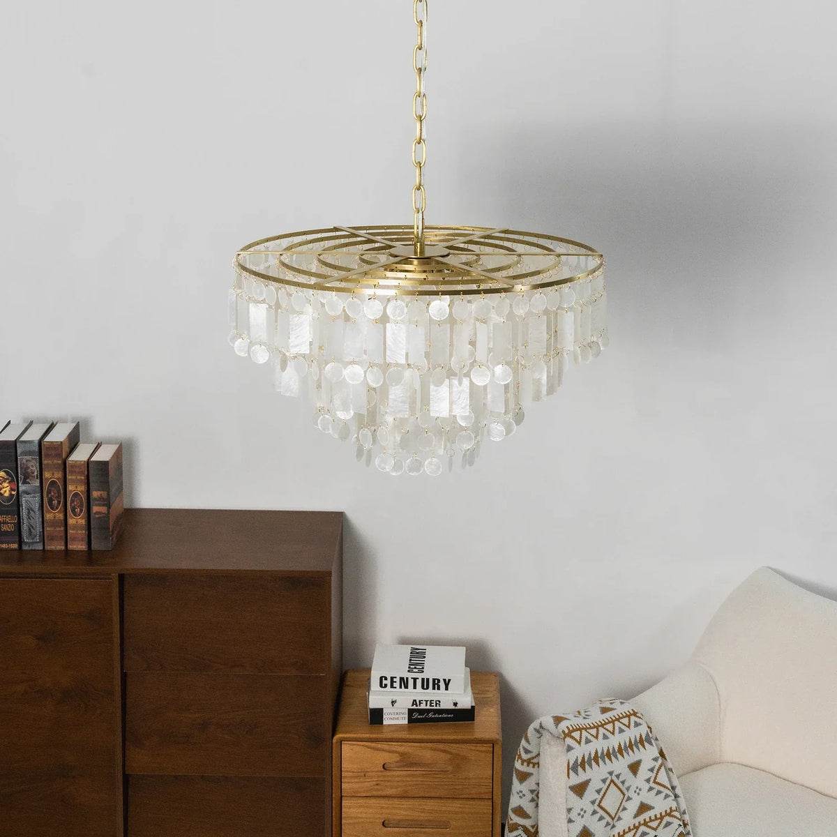 Waterfall Natural Shell Iron Chandelier – Iron detail 13