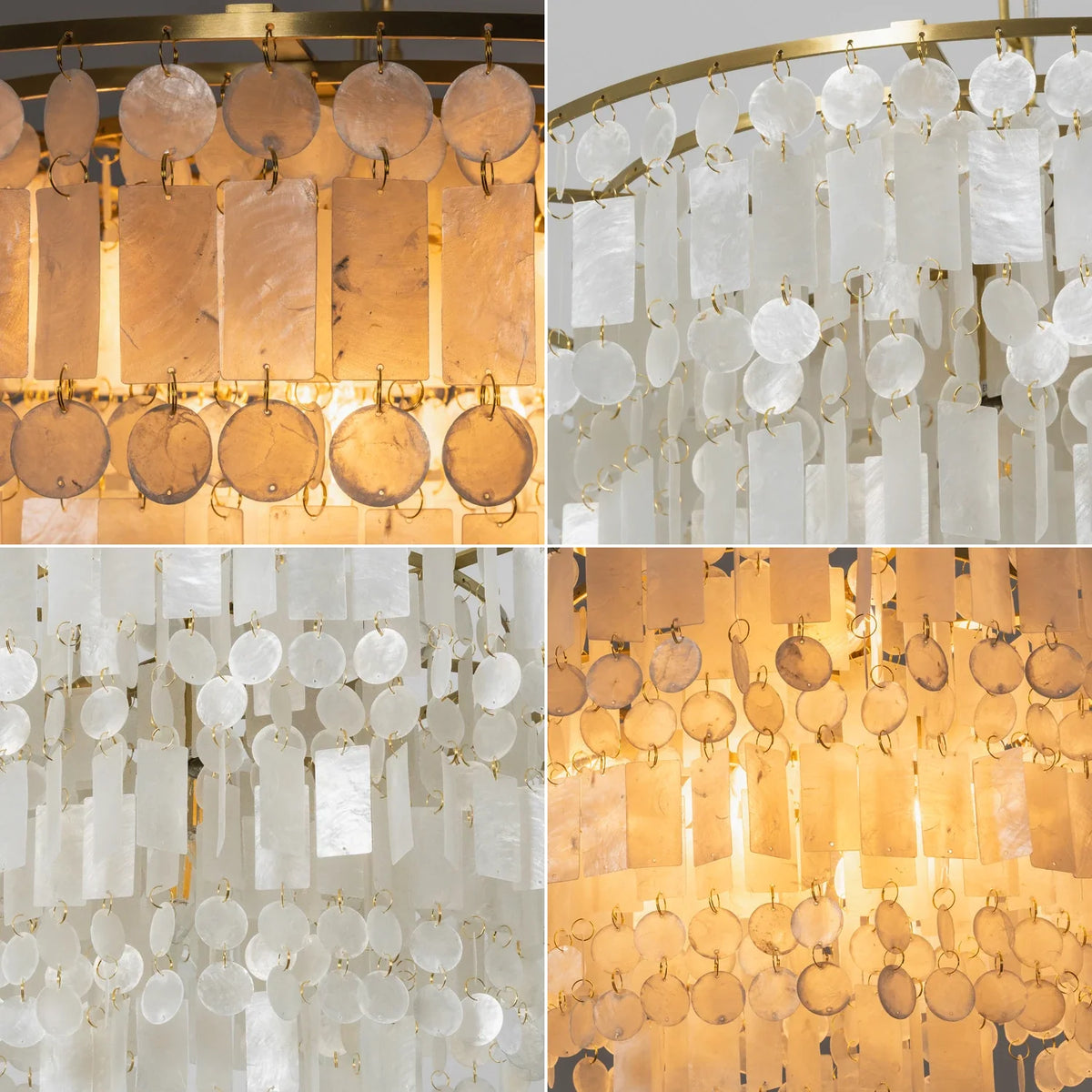 Waterfall Natural Shell Iron Chandelier – Iron detail 19